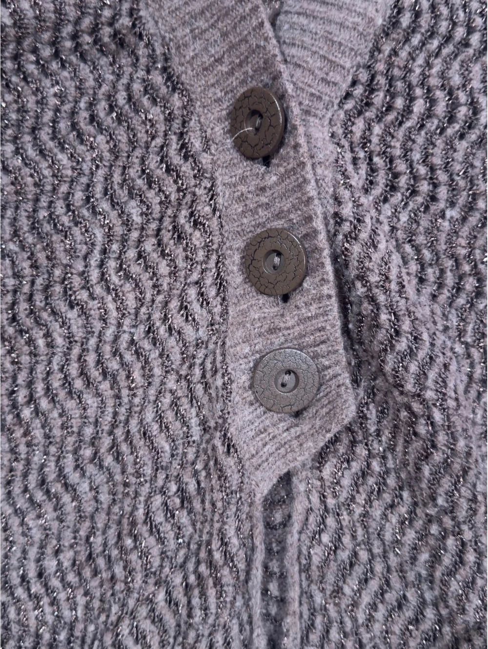 Free People Women Cardigan Chunky Knit Button Front Gray Medium